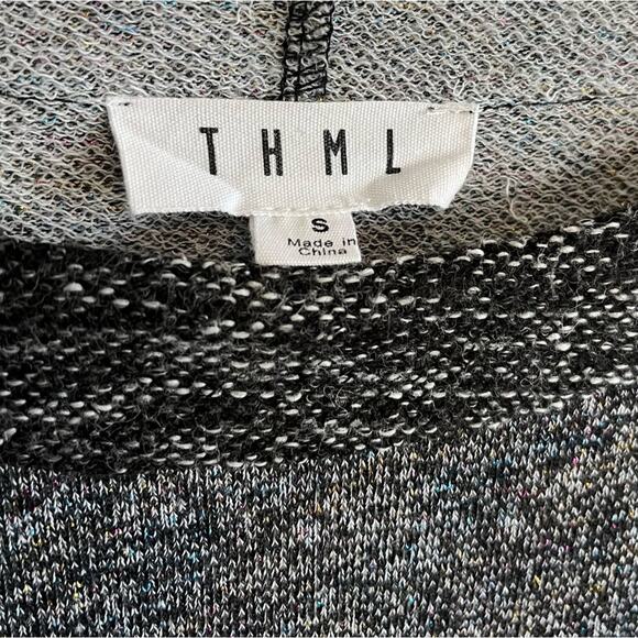 THML Women’s Bell Sleeve Sweater Size Small Metallic Sparkle Cropped Chic - Picture 5 of 14